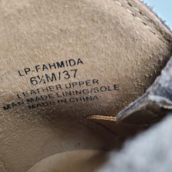 Lucky Brand Boots Womens 6.5 M Fahmida Casual Ankle Bootie Taupe Suede Heels - Picture 6 of 13